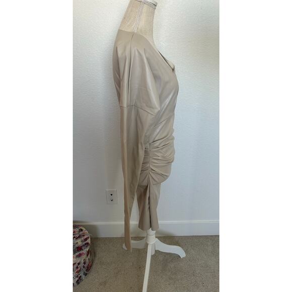 Micas Faux Leather Mini Dress in Bone - S - Picture 5 of 8
